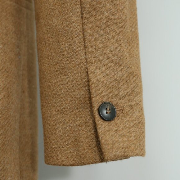 Zara Woman Camel Shetland Wool Long Coat Tailored Blazer Jacket Wool Blend small - Picture 6 of 9